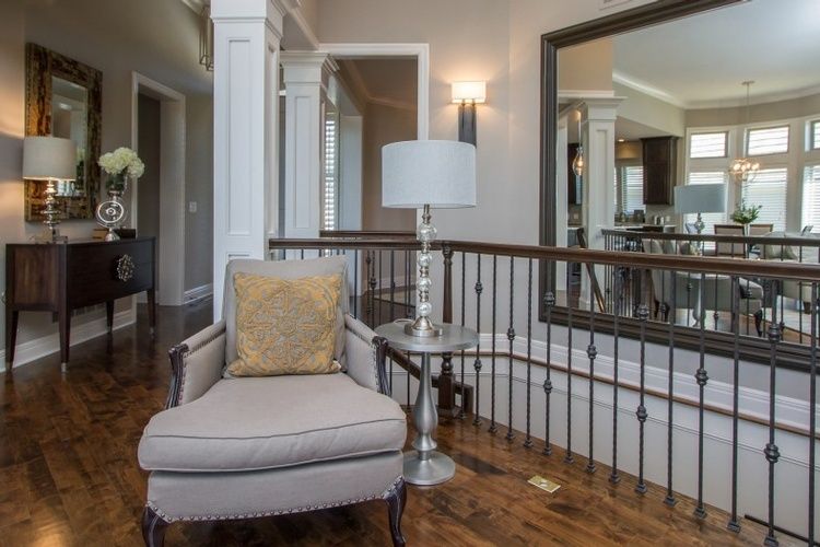 Grey Fabric Sofa Chair - Personal Space Interior Design Services Kansas City by R Designs, LLC